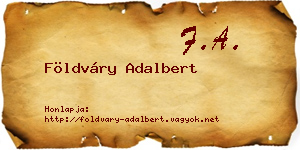 Földváry Adalbert névjegykártya