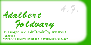 adalbert foldvary business card